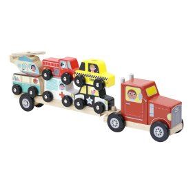 Vilac Camion din lemn cu mașini de jucărie