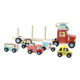 Vilac Camion din lemn cu mașini de jucărie, Vilac