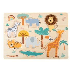 Small Foot Insert puzzle din lemn Safari, small foot