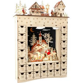 Calendar de Advent din lemn cu picioare mici Visul de iarnă