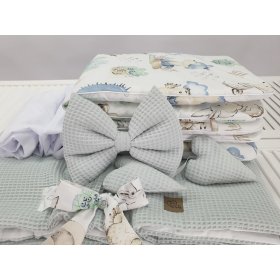 Pat din răchită albă cu echipament pentru un bebeluș - Arici, Ourbaby®