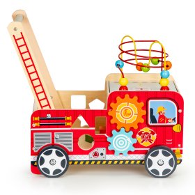 Walker din lemn - camion de pompieri, EcoToys