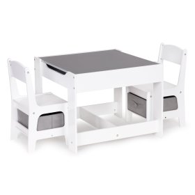 Set masa pentru copii si 2 scaune gri, EcoToys