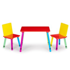 Set masa si scaune - culorile curcubeului, EcoToys