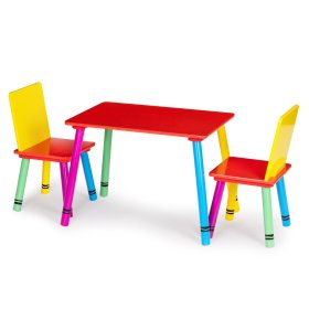 Set masa si scaune - culorile curcubeului, EcoToys