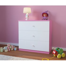 Comodă Ourbaby – model roz-alb