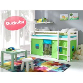 Pat ridicat pentru copii Ourbaby Modo - alb, Ourbaby®