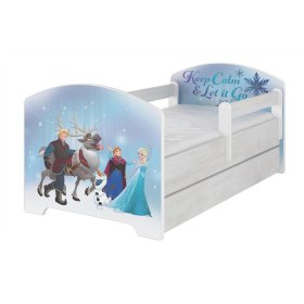 Pat pentru copii cu barieră - Regatul de gheaţă - decor pin norvegian, BabyBoo, Frozen