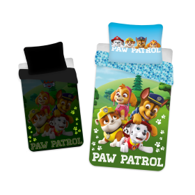 Lenjerie de pat cu efect luminos Paw Patrol 140 x 200 cm + 70 x 90 cm, Sweet Home, Paw Patrol