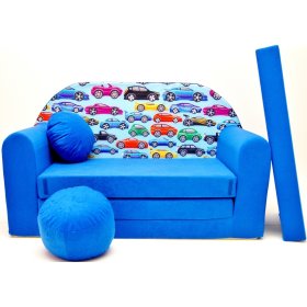 Canapeaua pentru copii cu mașini albastre, Welox