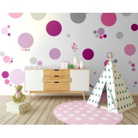 decorare pe perete - roz role și buline, Mint Kitten