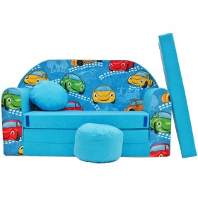 Canapea pentru copii Masini vesele - albastru, Welox