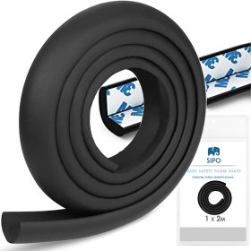 SIPO Banda de protectie pentru margini mobila, neagra - 1 buc, Sipo