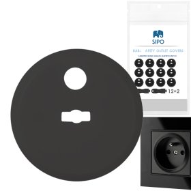 SIPO Huse de protectie pentru prize electrice, negre - 12 buc, Sipo
