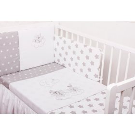 Set 3 piese lenjerie pat/patut copil – Stelute argintii, Gluck Baby