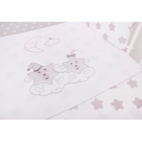 Set 3 piese lenjerie pat/patut copil – Stelute argintii, Gluck Baby