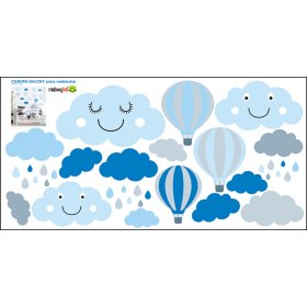 Autocolant – Nori si baloane – gri-albastru, Mint Kitten