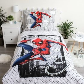 Lenjerie de pat cu efect strălucitor Spiderman 140 x 200 cm + 70 x 90 cm, Sweet Home, Spiderman