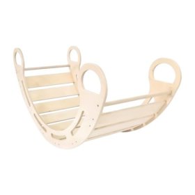 Leagăn Montessori din lemn Liliac - Natural, LilaBaby