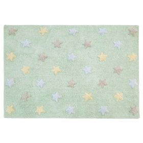 Covor pentru copii cu stele Tricolor Stars - Soft Mint, Kidsconcept