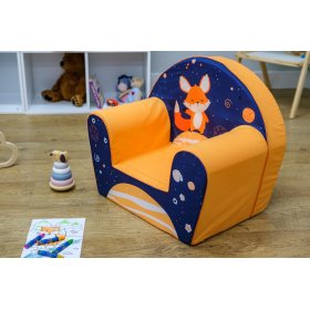 Scaun pentru copii Lišák - albastru-portocaliu, Delta-trade