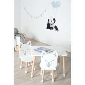 Masă pentru copii cu scaune - Vulpe - albă, Ourbaby