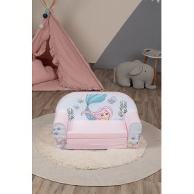 Canapea pentru copii Sirenă - roz-alb