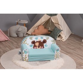 Canapea pentru copii Ursul dormit - turcoaz