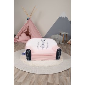 Canapea pentru copii Bunny Ballerina - alb-roz