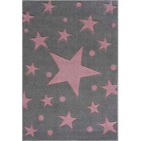 copilăresc covor stele - gri-roz