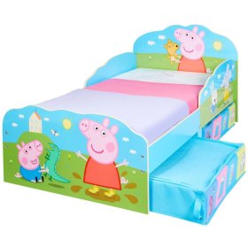 Pat pentru copii Peppa Pig cu cutii de depozitare, Moose Toys Ltd 