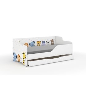 Pat pentru copii cu spătar LILU 160 x 80 cm - ZOO, Wooden Toys