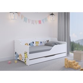 Pat pentru copii cu spătar LILU 160 x 80 cm - ZOO, Wooden Toys
