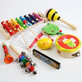 Xylophonic - Set de 7 instrumente muzicale din lemn
