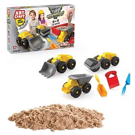 ART CRAFT Set de nisip cinetic cu vehicule de construcții