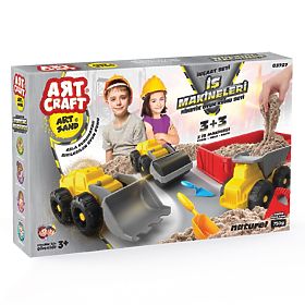 ART CRAFT Set de nisip cinetic cu vehicule de construcții
