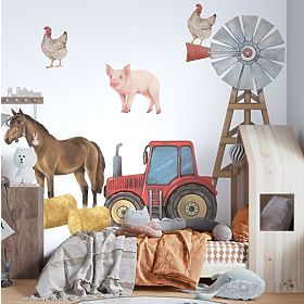 Autocolant de perete - ferma de animale