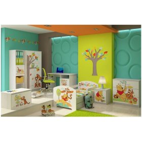 Masă de birou pentru copii - Winnie the Pooh și tigrul - decor pin norvegian, BabyBoo, Winnie the Pooh