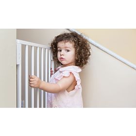 Barieră de siguranță 74-105 cm pentru scări și uși, panouri suplimentare din oțel, albă ECOTOYS