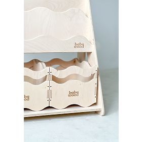 Bibliotecă și raft pentru jucării WAVE M - natural