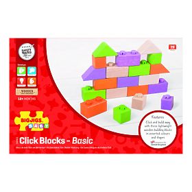 Bigjigs Baby Blocuri de Conectare din Lemn Set de Bază, Bigjigs Toys