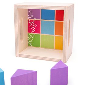 Bigjigs Baby Primul set de cuburi din lemn 17 piese, Bigjigs Toys