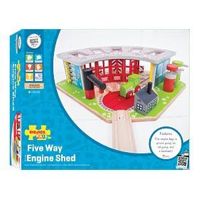Bigjigs Rail Depo exclusiv pentru 5 trenuri