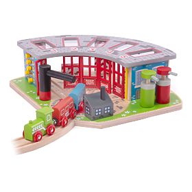 Bigjigs Rail Depo exclusiv pentru 5 trenuri