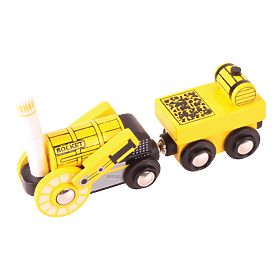 Bigjigs Rail Replica locomotivei istorice Rocket + 2 șine