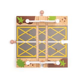 Bigjigs Rail Linie de tren din lemn cu drum de țară 80 de părți