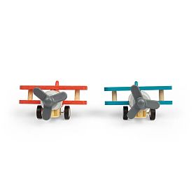 Bigjigs Toys Avion din lemn cu arc biplan 1 buc