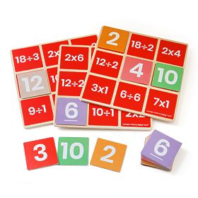 Bigjigs Toys Bingo matematic Înmulțire și împărțire, Bigjigs Toys