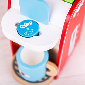 Bigjigs Toys Cafetieră din lemn roșie