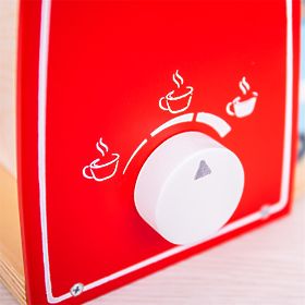 Bigjigs Toys Cafetieră din lemn roșie, Bigjigs Toys